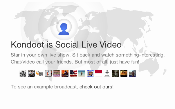 Kondoot, social live video