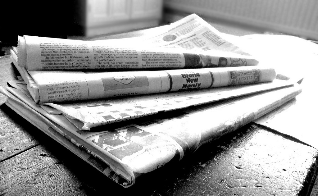 Newspapers black and white
