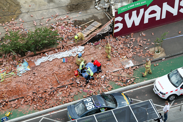 Swanston St wall collapse