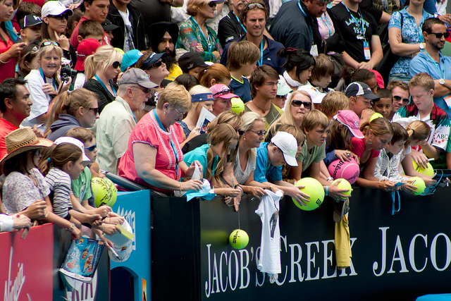 Adoring fans at the Australian Open, photo via flickr by Rexness