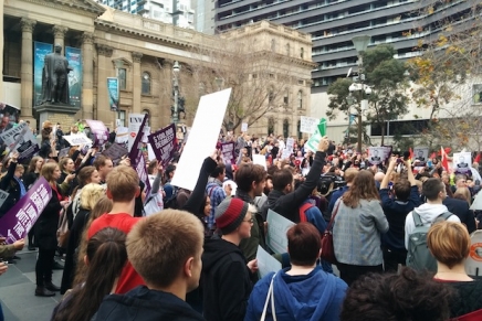 Student protestors rally against Federal cuts to Higher Education